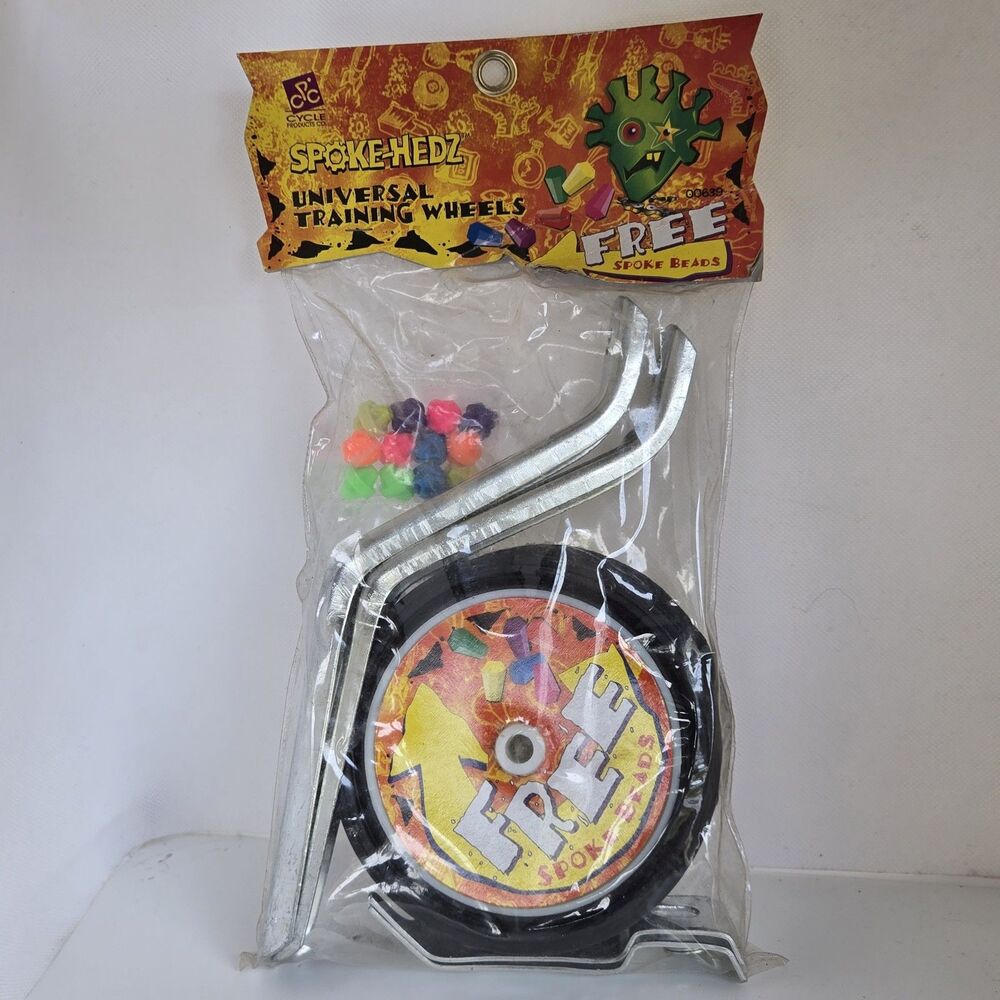 90s Bell SPOKE HEDZ Universal Training Wheels Rainbow Beads Vintage New Play